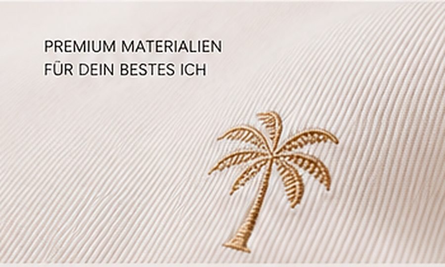 Goldene Palmen-Stickerei auf Palmia Gewebe